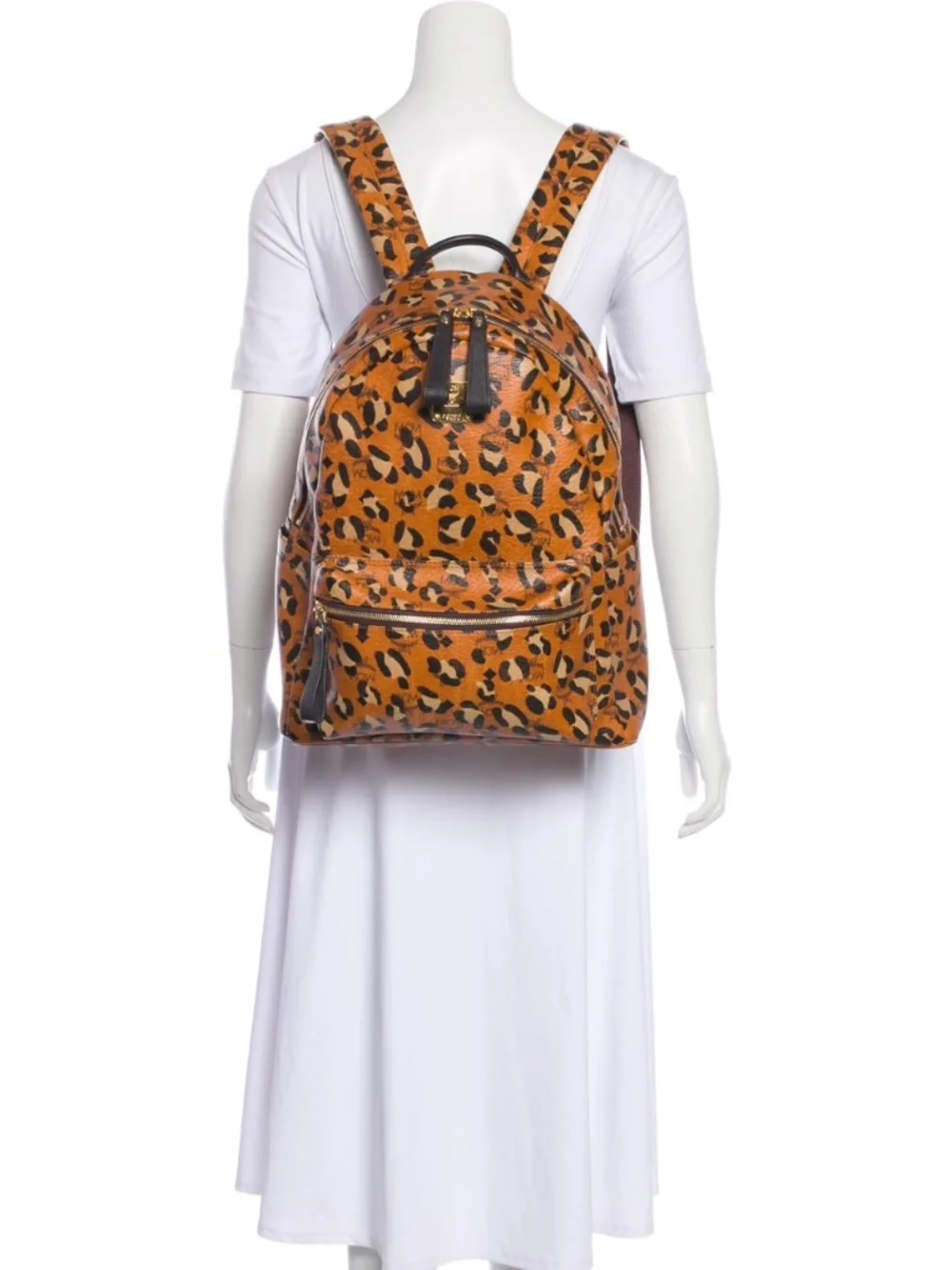 Authentic MCM Leopard Print Backpack Brown/Black